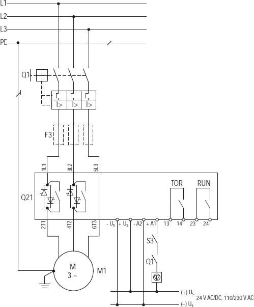 schemat SOFTSTART DS7-342SX012N0-N 5,5kW 400V
