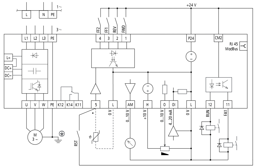 schemat MOELLER DF51-322-2K2 2.2 kW 230V